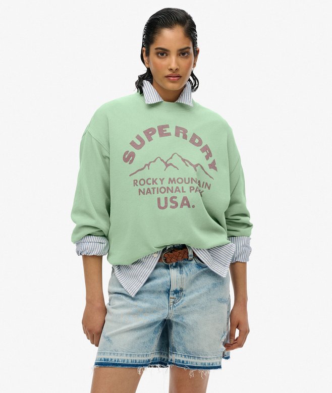 superdry Sudadera holgada de cuello redondo monocromática Lo-Fi Outdoor