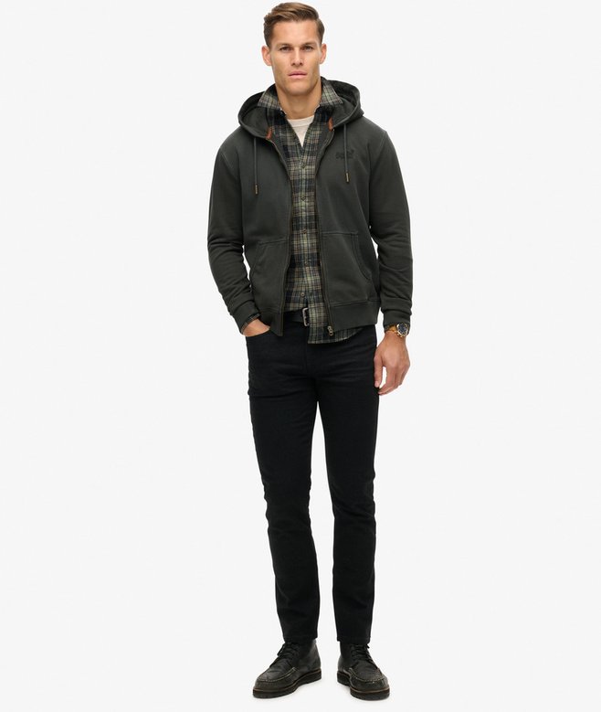 Superdry Sudadera Lavada Con Capucha Cremallera Y Logotipo Essential