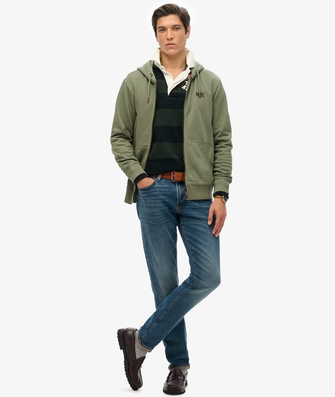 Superdry Sudadera Lavada Con Capucha Cremallera Y Logotipo Essential