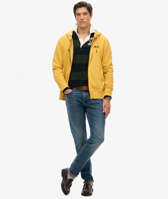 Superdry Sudadera Lavada Con Capucha Cremallera Y Logotipo Essential