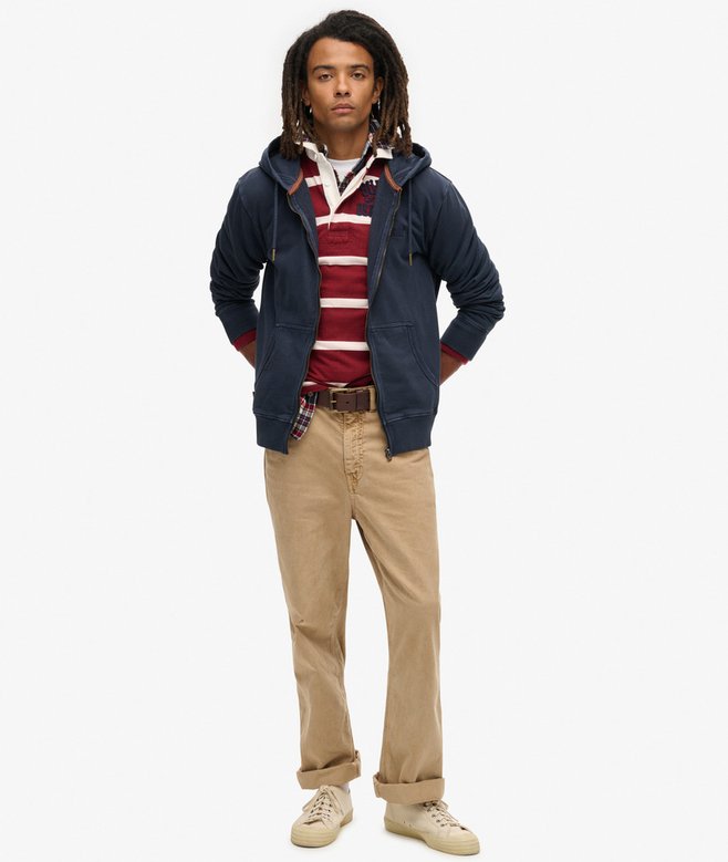 Superdry Sudadera Lavada Con Capucha Cremallera Y Logotipo Essential