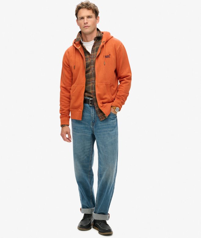 Superdry Sudadera Lavada Con Capucha Cremallera Y Logotipo Essential