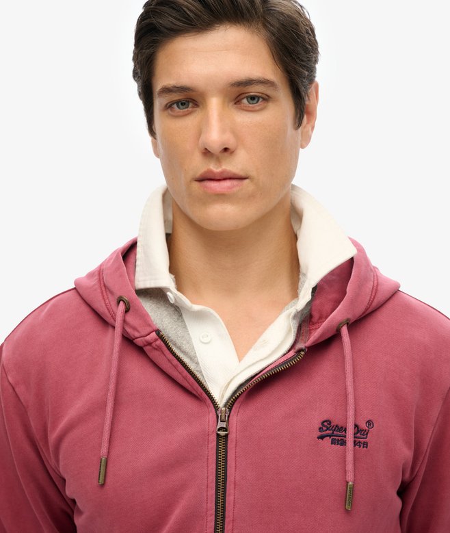 Superdry Sudadera Lavada Con Capucha Cremallera Y Logotipo Essential