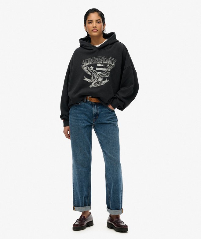 Superdry Sudadera Motera Extragrande Con Capucha Lo-Fi