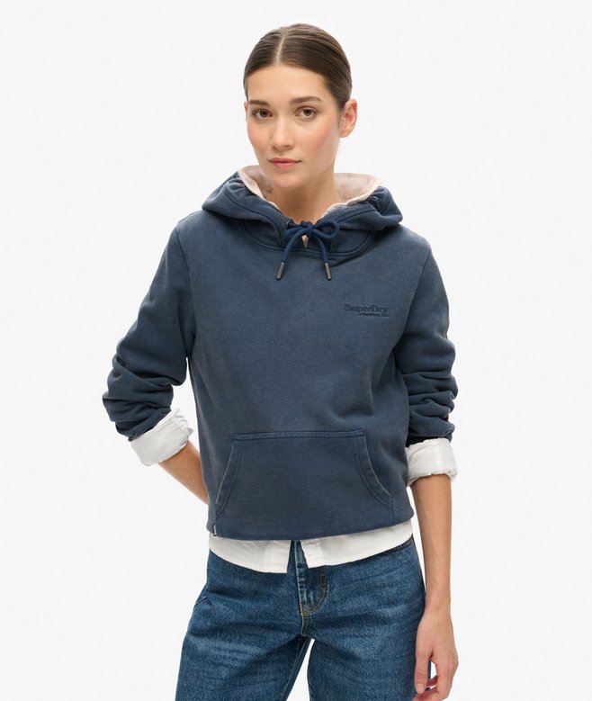 superdry Sudadera semicepillada con capucha y logotipo Essential