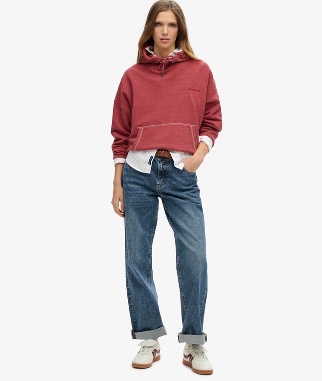 Superdry Sudadera Sobreteñida Con Capucha Y Logotipo Essential