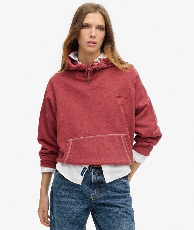 superdry Sudadera sobreteñida con capucha y logotipo Essential
