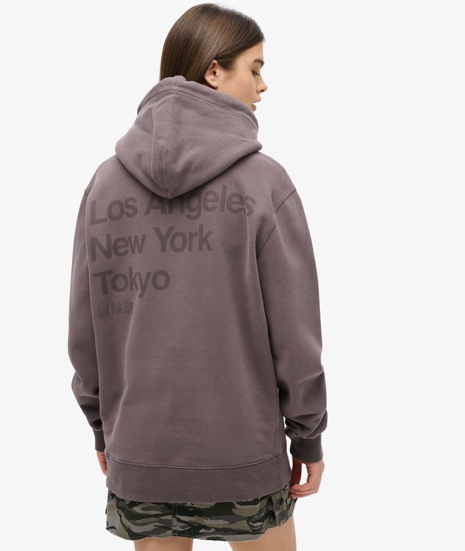 superdry Sudadera suelta con capucha y logotipo Core City