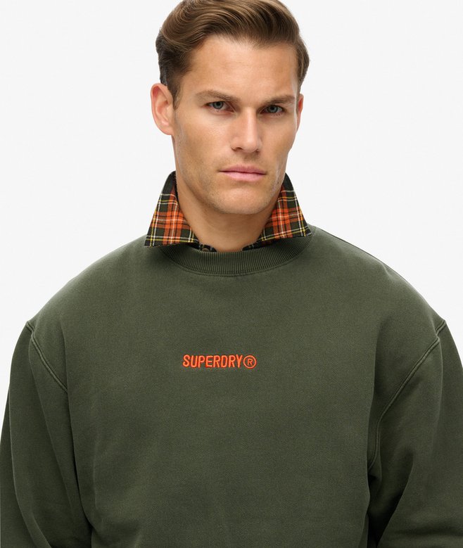 Superdry Sudadera Suelta De Cuello Redondo Con Micrologotipo Estampado