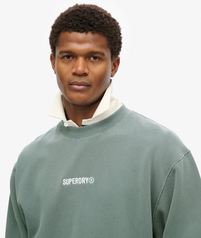 Superdry Sudadera Suelta De Cuello Redondo Con Micrologotipo Estampado