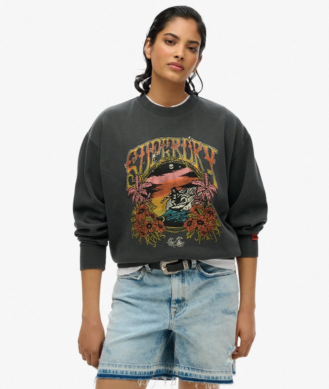 superdry Sudaderas de corte holgado con cuello rodando Psych Surf