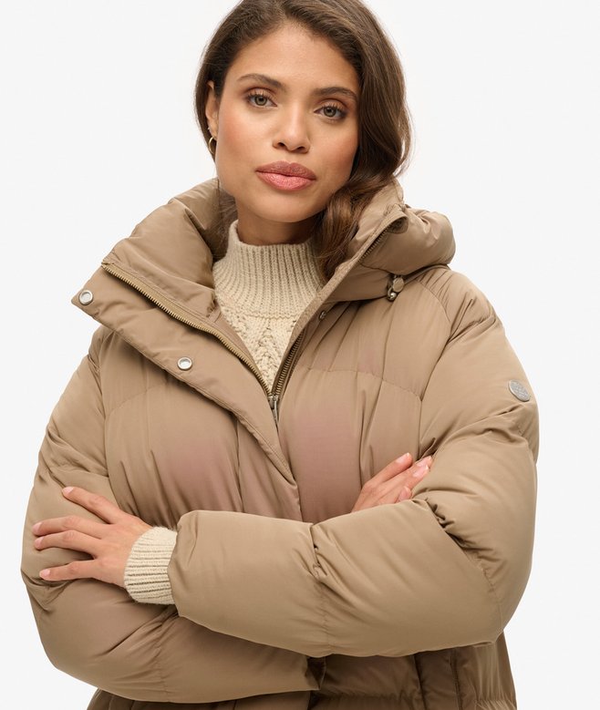 Superdry Abrigo Acolchado Largo Con Capucha