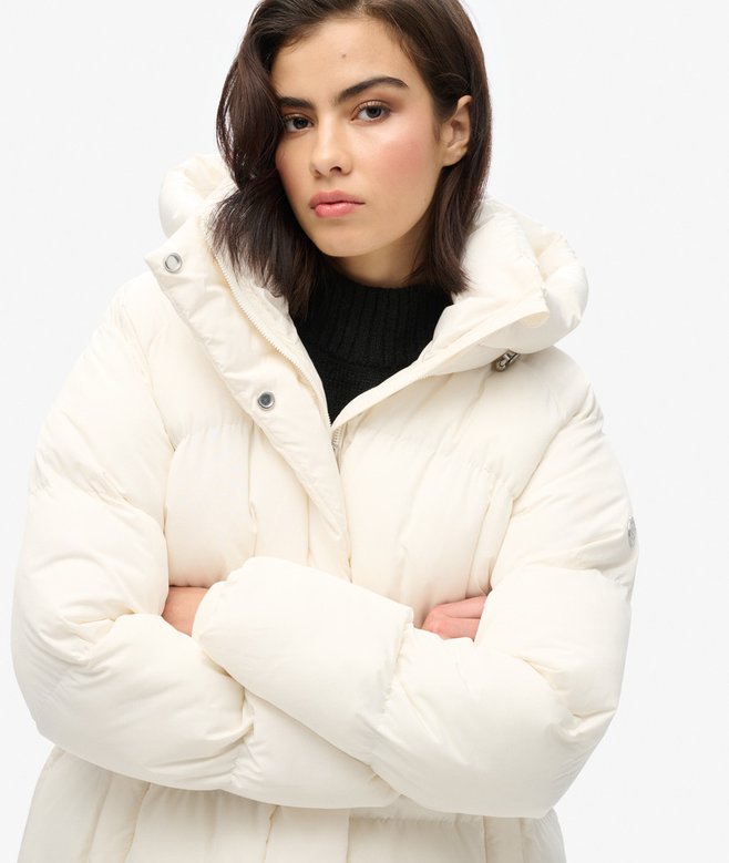 Superdry Abrigo Acolchado Largo Con Capucha