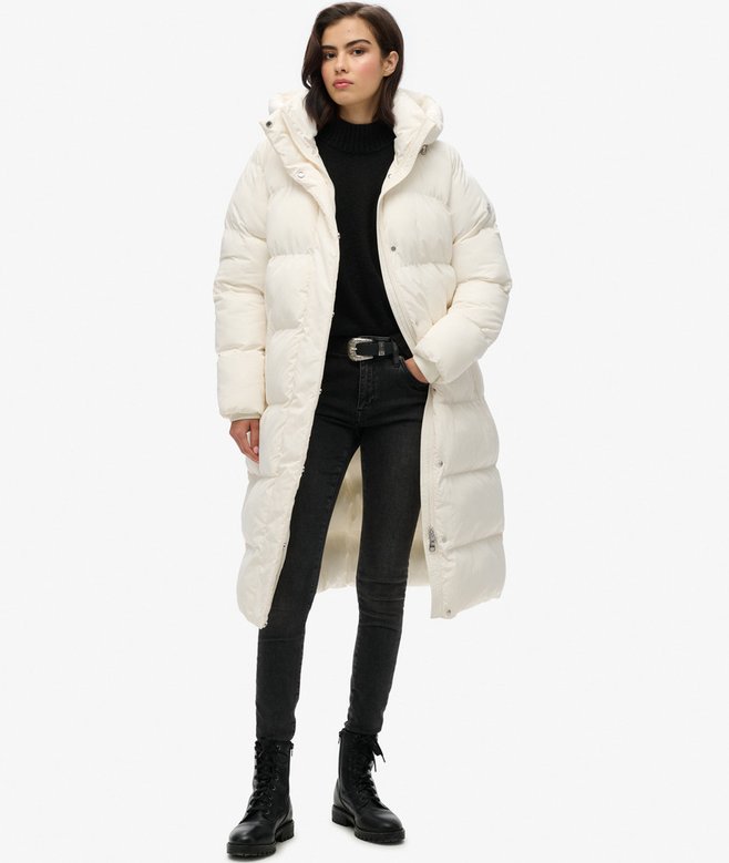 superdry Abrigo acolchado largo con capucha