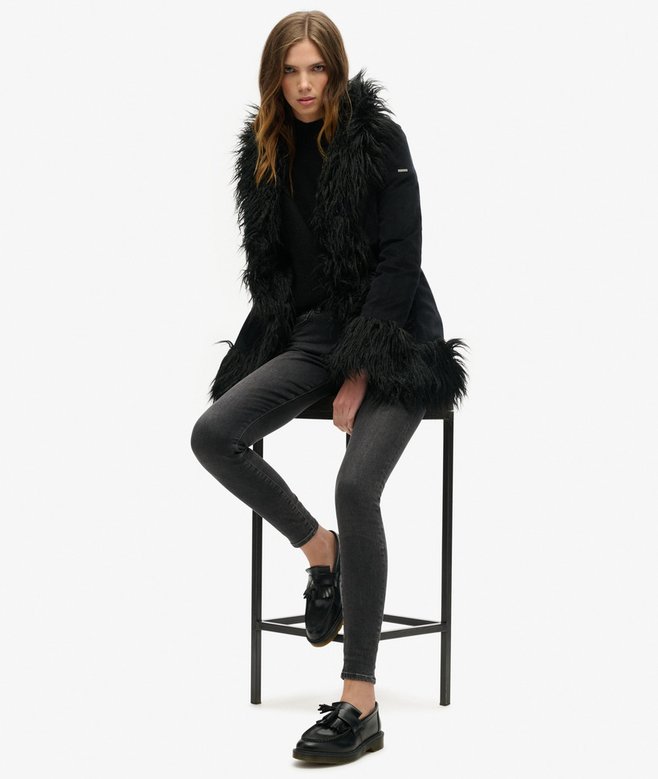 Superdry Abrigo Afgano Con Forro De Pelo Sintético