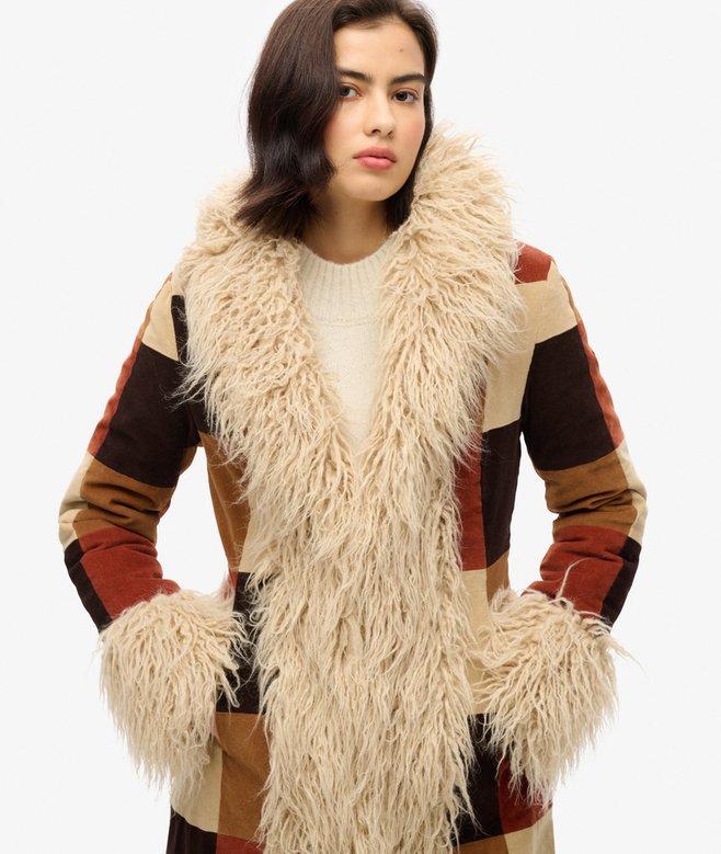 Superdry Abrigo Afgano Largo De Patchwork