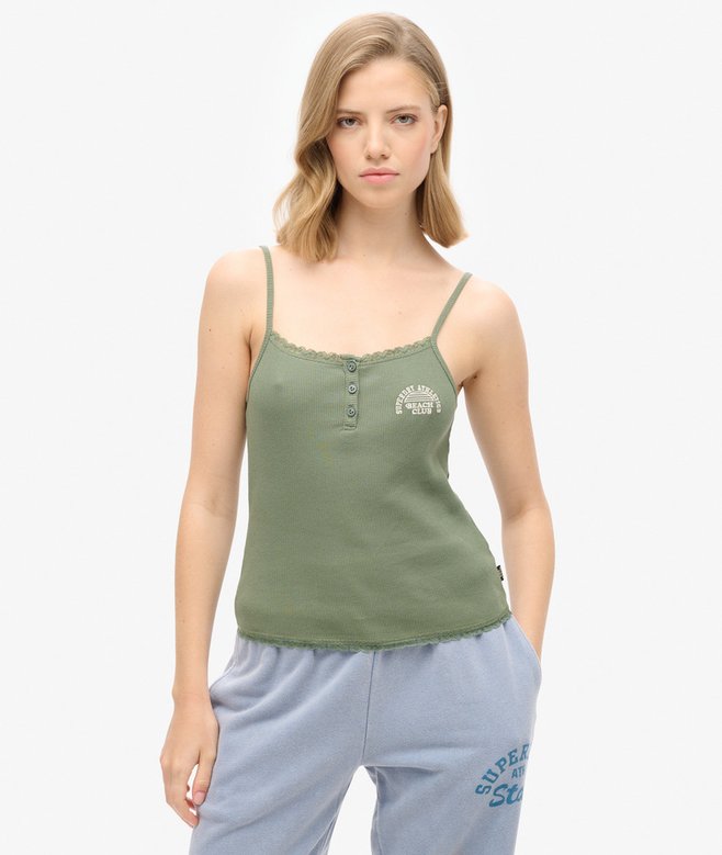 superdry Athletic Essentials Button Down Cami Top