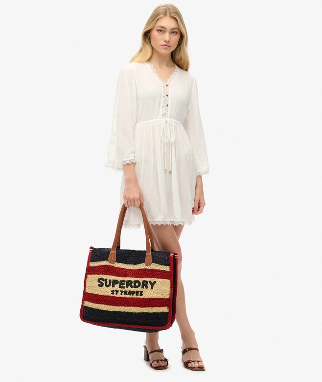 Superdry Bolso Tote De Rafia Luxe