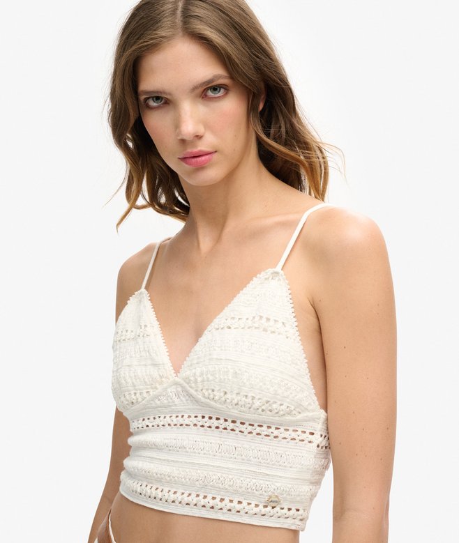 Superdry Bralette De Encaje De Punto