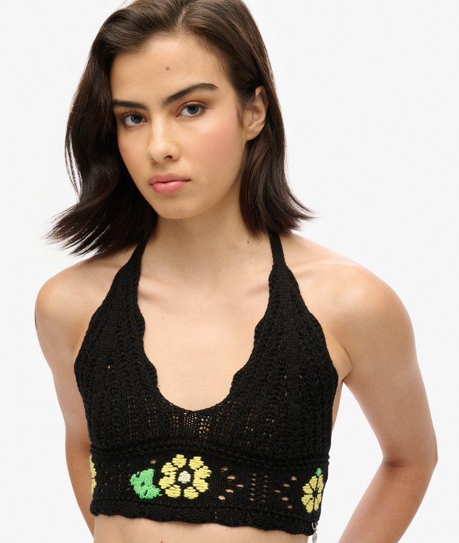 Superdry Bralette De Ganchillo De Flores