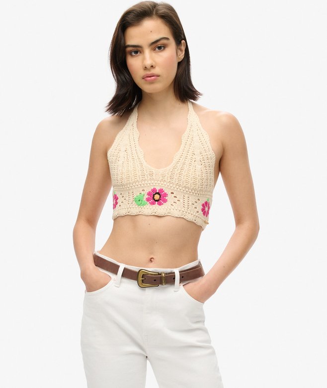 superdry Bralette de ganchillo de flores