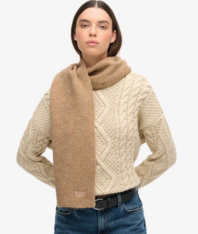 Superdry Bufanda De Punto De Canalé Suave