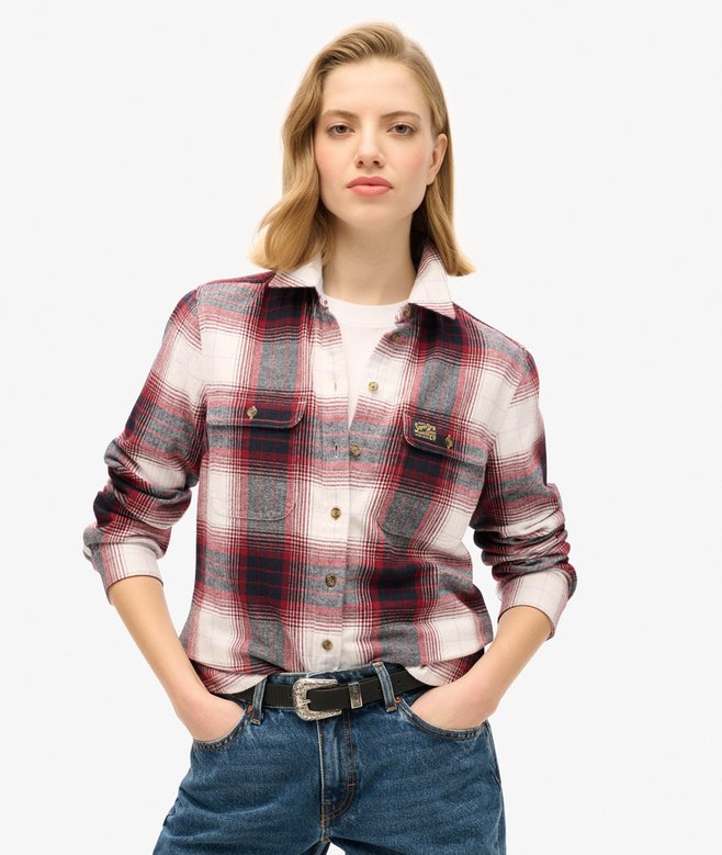 superdry Camisa de leñador de franela a cuadros