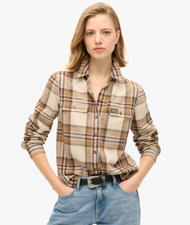 superdry Camisa de leñador de franela a cuadros