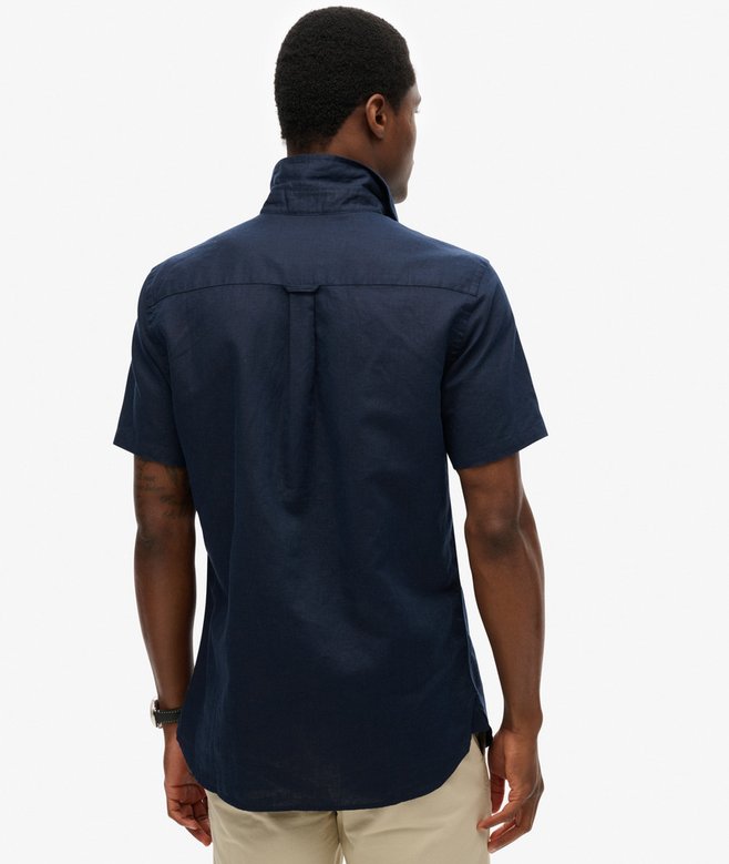 Superdry Camisa De Manga Corta En Lino Y Algodón