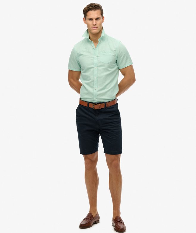 Superdry Camisa De Manga Corta En Lino Y Algodón