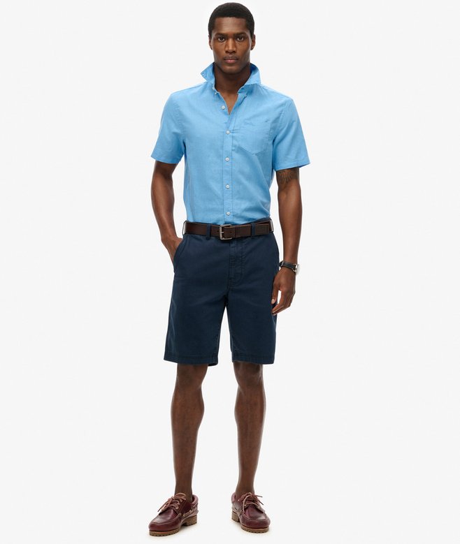 Superdry Camisa De Manga Corta En Lino Y Algodón