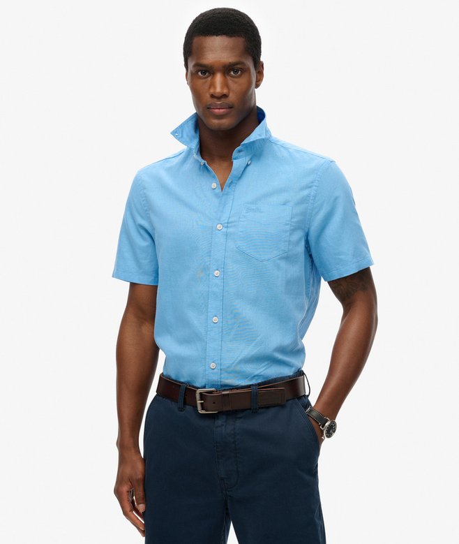 superdry Camisa de manga corta en lino y algodón