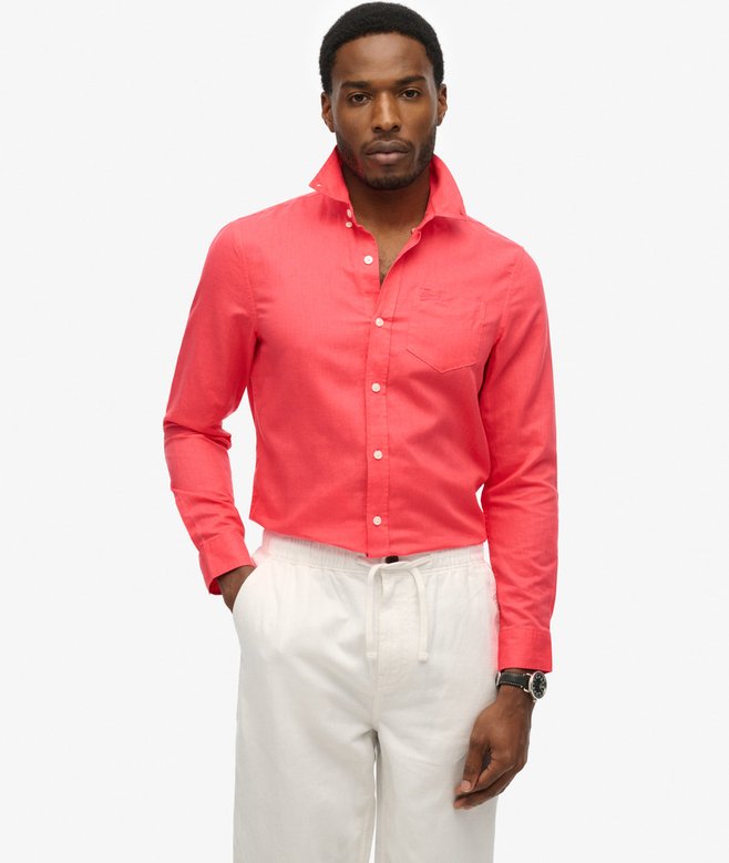 superdry Camisa de manga corta en lino y algodón