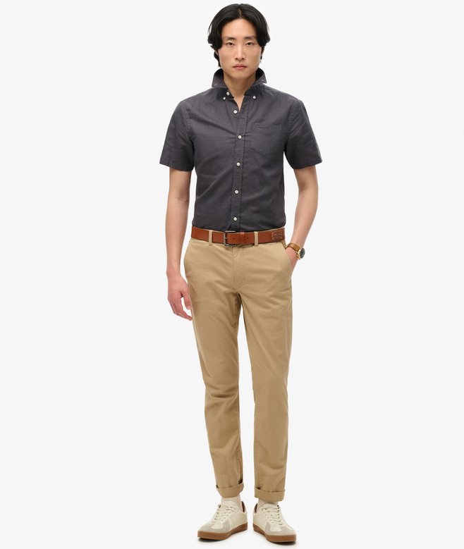 Superdry Camisa De Manga Corta En Lino Y Algodón