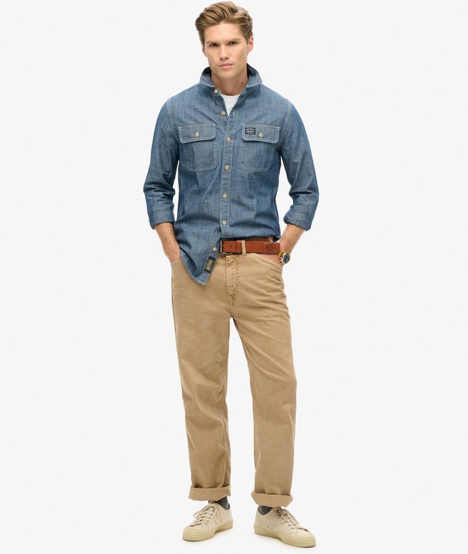 Superdry Camisa De Manga Larga De Algodón Workwear