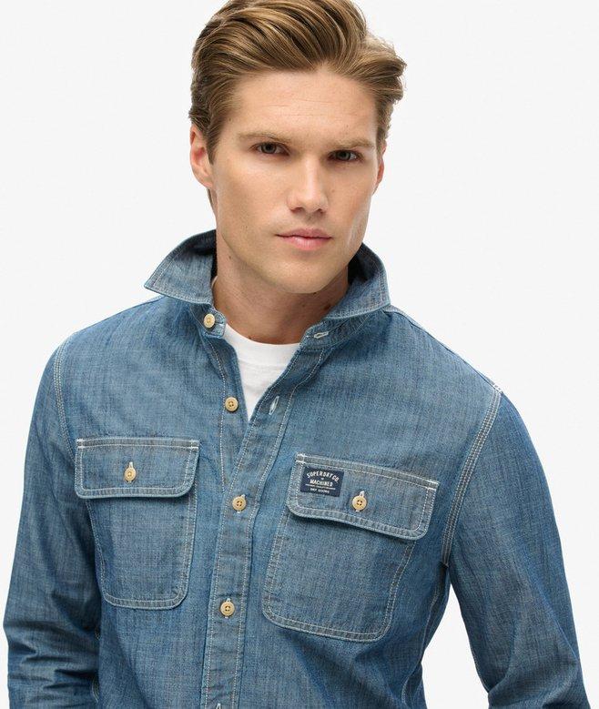 Superdry Camisa De Manga Larga De Algodón Workwear