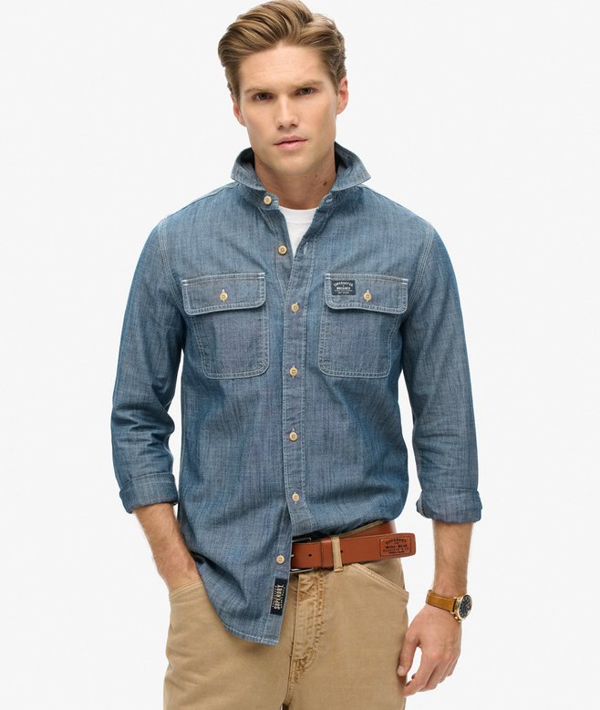 superdry Camisa de manga larga de algodón Workwear
