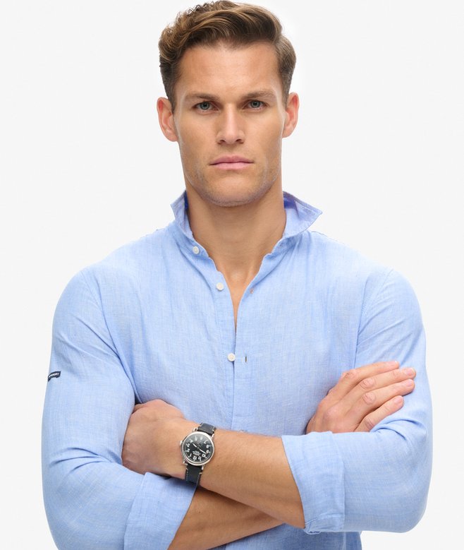 Superdry Camisa De Manga Larga De Lino Informal