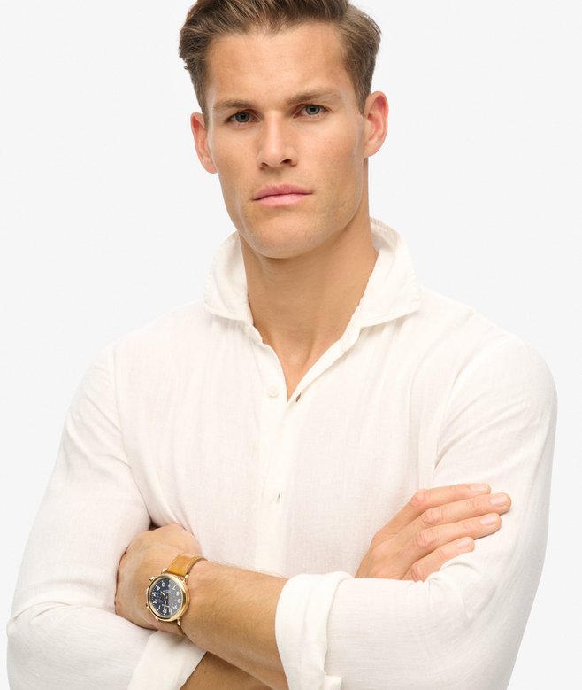 Superdry Camisa De Manga Larga De Lino Informal