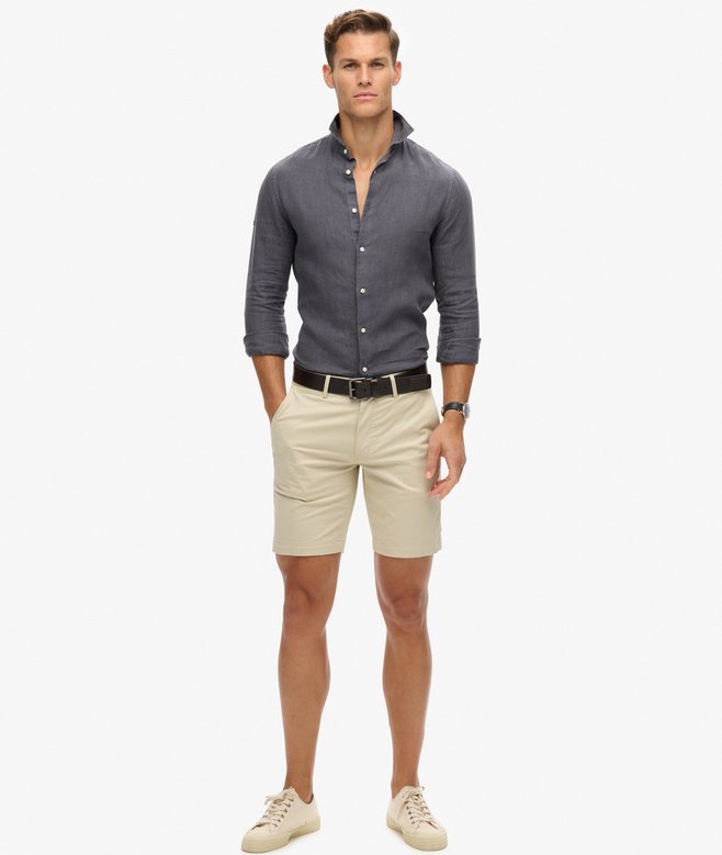 Superdry Camisa De Manga Larga De Lino Informal