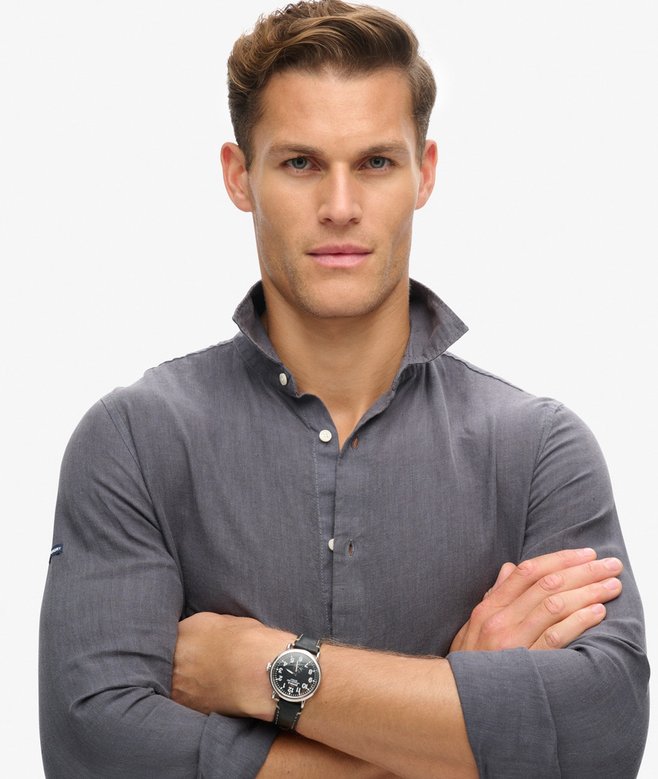 Superdry Camisa De Manga Larga De Lino Informal