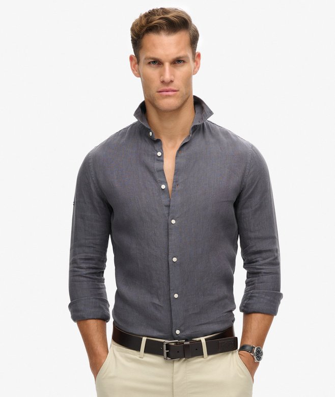 superdry Camisa de manga larga de lino informal