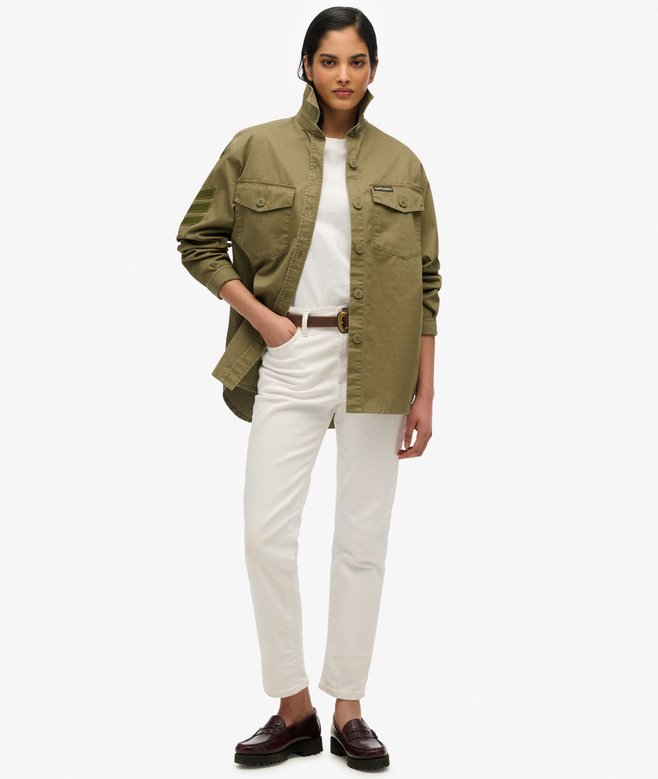 Superdry Camisa Militar Extragrande Con Adornos