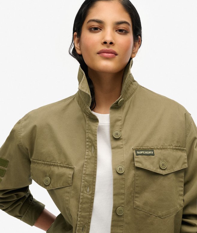 Superdry Camisa Militar Extragrande Con Adornos