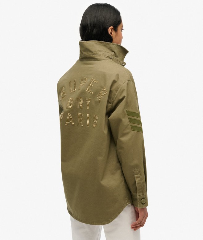 Superdry Camisa Militar Extragrande Con Adornos