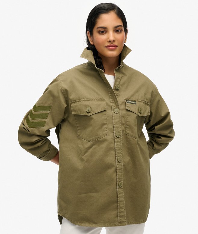superdry Camisa militar extragrande con adornos