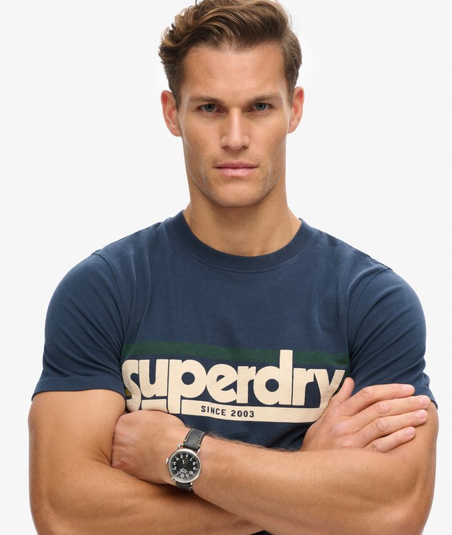 Superdry Camiseta A Rayas Con Logo Terrain