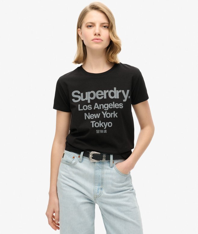superdry Camiseta ajustada City con logotipo Core