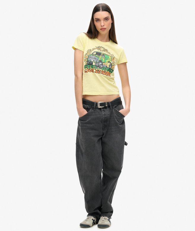 Superdry Camiseta Ajustada Gráfica Neón Motor
