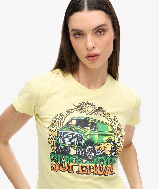 Superdry Camiseta Ajustada Gráfica Neón Motor